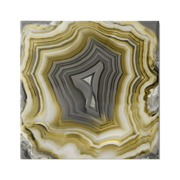 Stupell Neutral Tones Geometric Agate Shape Abstract Painting Gallery Wrapped Canvas Print Wall Art