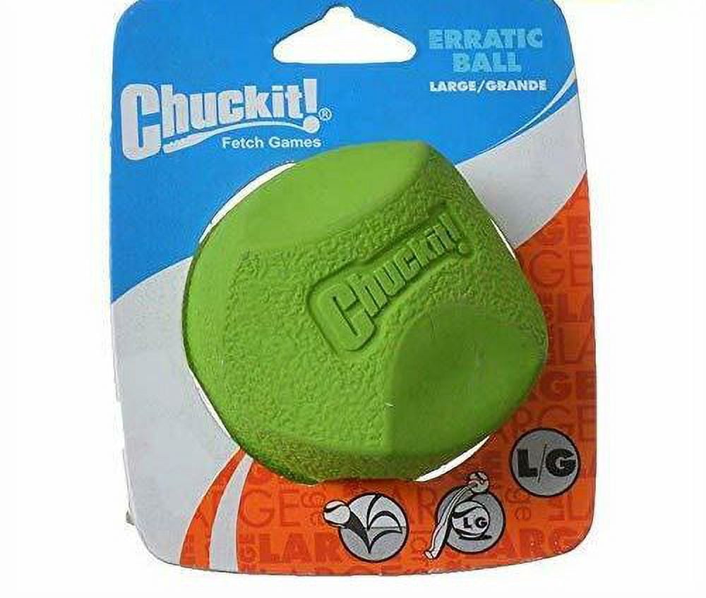 Chuckit! Fetch Toy ERRATIC BALL Unpredictable Bounce Fits Launcher LARGE 2-Pack