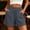 Dark Gray, variant on Cotton Linen Shorts for Women Summer High Waist Shorts Wrap Hem Wide Leg Shorts with Pockets