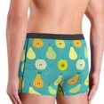 thumbnail image 4 of Men's Boxer Briefs, Cute Pear Blue Soft Comfy Mens Underwear Boxer Briefs Breathable With Widen Waist, 4 of 7