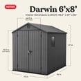 thumbnail image 3 of Keter Darwin 6 by 8 Foot Outdoor Garden Tool Storage Shed, Graphite Gray, 3 of 19