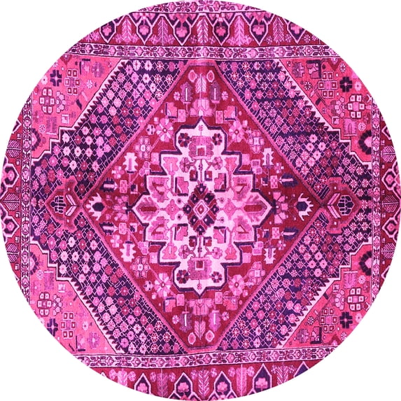 Ahgly Company Indoor Round Persian Pink Traditional Area Rugs, 4' Round