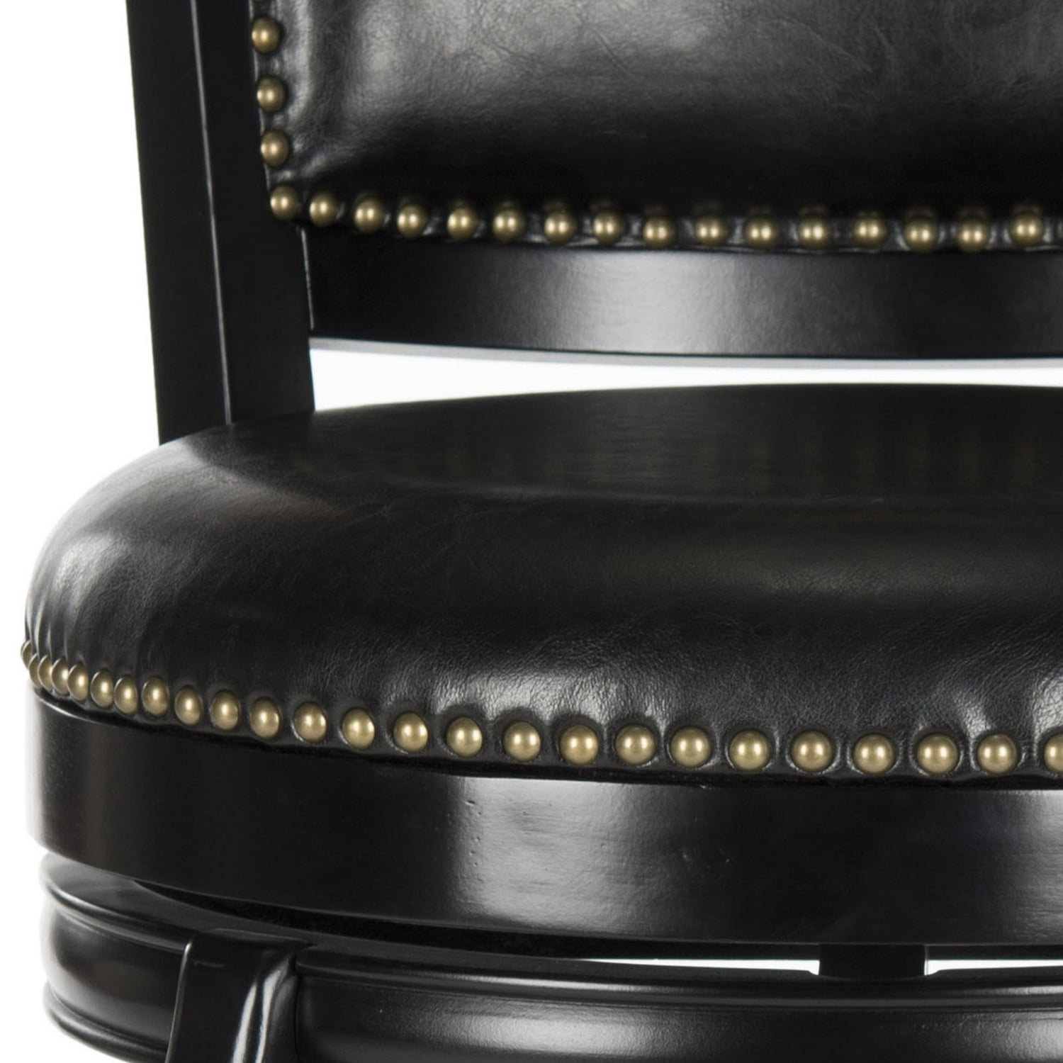 Safavieh Pasquale Round Swivel Mid Back Bar Stool, Black/Bronze