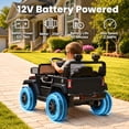 thumbnail image 6 of Jeep 12V Ride on Car with Remote Control/Bluetooth, Jeep Wrangler Rubicon Battery Powered Ride on Truck Toy w/Dual Wheel Suspension, Electric Car for Kids Toddler, Black, 6 of 8
