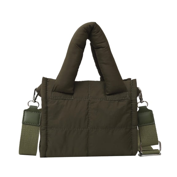 Small Puffer Tote Bag for Women Handbag, Quilted Nylon Shoulder Crossbody Puffy Padded Purse