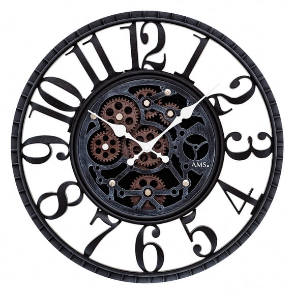 Modern wall clock with quartz movement from AMS AM W9634