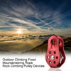 20KN Outdoor Climbing Fixed Mountaineering Rope Rock Climbing Pulley Devices red~