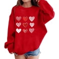 thumbnail image 7 of UACY Valentine Sweatshirts for Girls, Heart Print Oversized Sweatshirt Long Sleeve Tops Crewneck Preppy Pullover (Red, 13-14 Years), 7 of 7