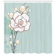 thumbnail image 3 of Ambesonne Flower Shower Curtain, Romantic Rose Pearls, 69"Wx70"L, Pale Blue White Pink, 3 of 3