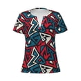 thumbnail image 3 of Naloa Geometric Elements Print T-Shirts Short Sleeve V Neck Tees for Women Fashion Tops Trendy Lightweight Soft Casual Summer Outfits Clothes, 3 of 5