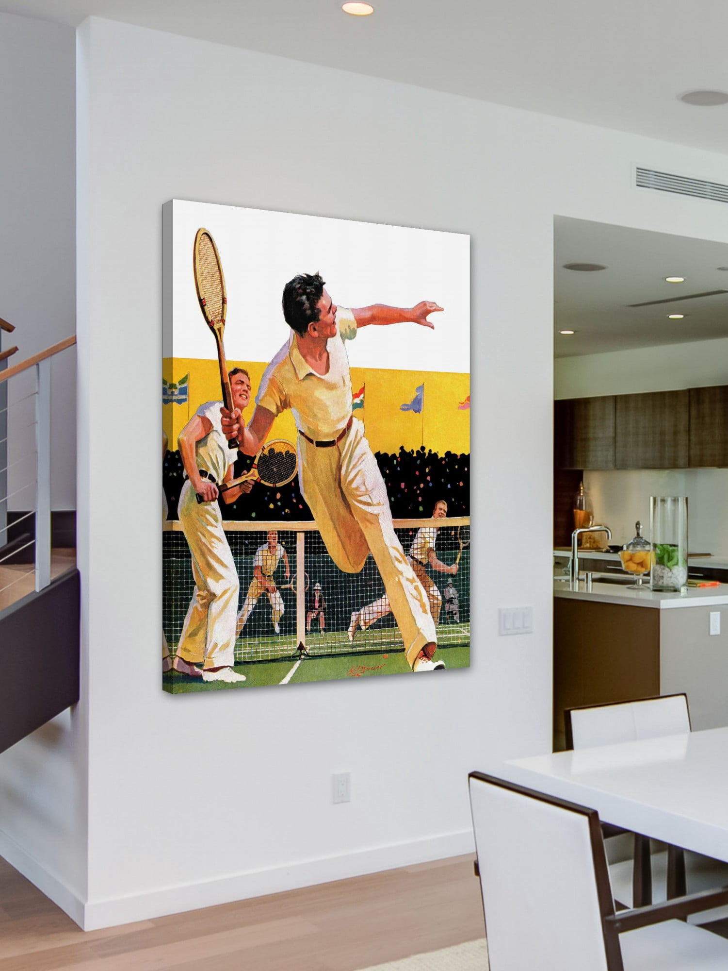 Marmont Hill Doubles Tennis Match by Maurice Bower Painting Print on Canvas
