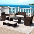 thumbnail image 1 of Gymax 6 PCS Patio Furniture Set w/ 1 Loveseat 1 Coffee Table 2 Armchairs 2 Ottomans White, 1 of 7