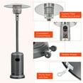 thumbnail image 4 of Gymax 50000 BTU Patio Standing LP Gas Heater Stainless Steel Propane W/ Wheels Grey, 4 of 6