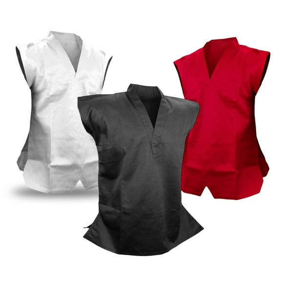 Taekwondo Sleeveless Uniform Gi Top, Martial Arts Kimono V-Neck Karate Taekwondo Jacket (Black, 6)