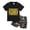 T01 Black, variant on Toddler Baby Boy Outfits Short Sleeve Fishing Print Top with Drawstring Shorts Set for Outdoor Play 2 Piece