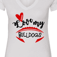 thumbnail image 4 of Inktastic Love My Bulldogs Football Women's V-Neck T-Shirt, 4 of 5