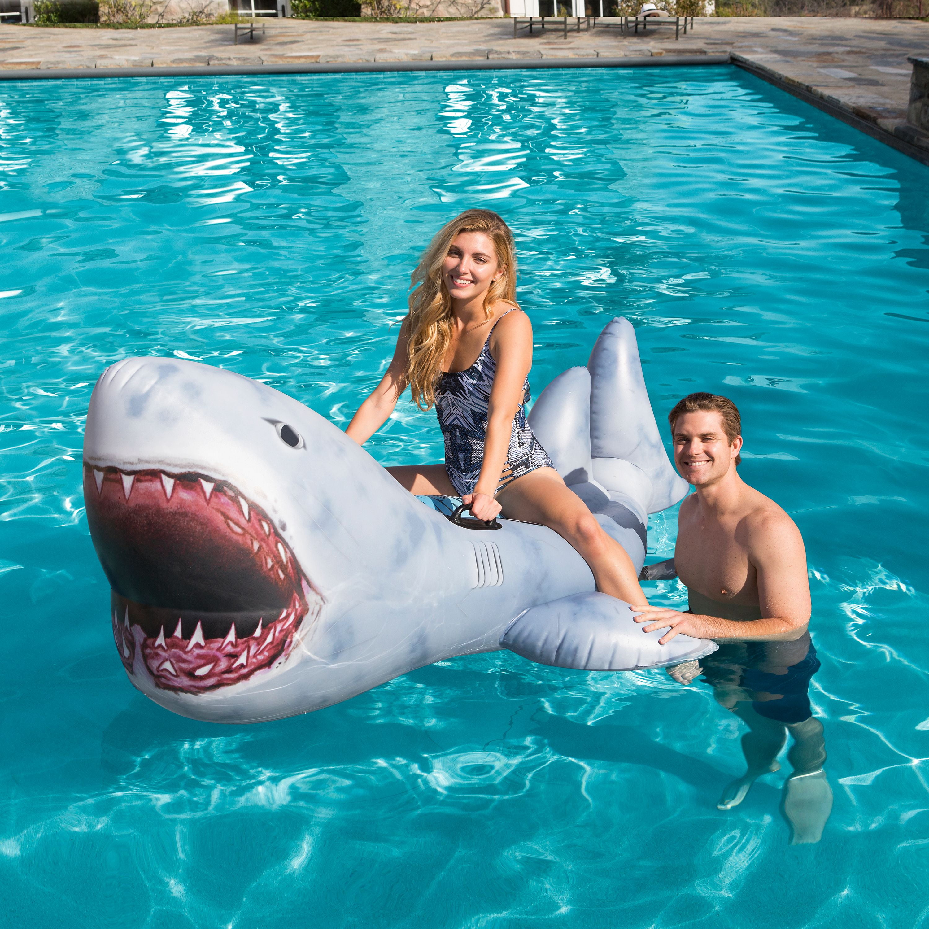 intex great white shark pool float
