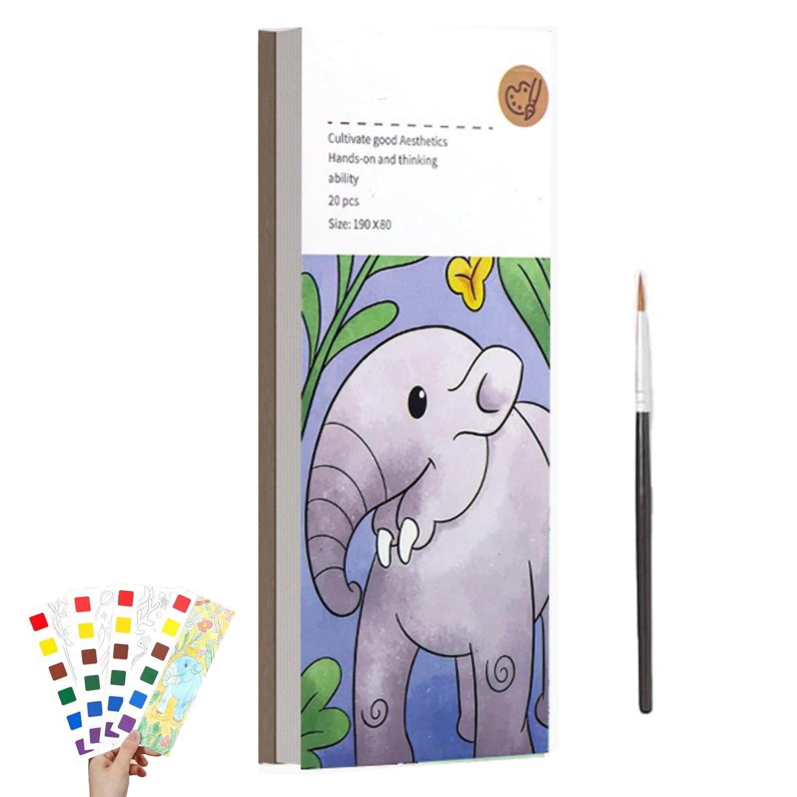 Ensemble de Peinture Aquarelle Mini Fournitures d'Art Bloc de Peinture Portable pour Voyage Livre Aquarelle Kit d'Art Coloré Activité pour Adultes et Enfants