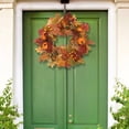 thumbnail image 4 of Guirnalda de calabaza de otoño, calabazas artificiales, corona de otoño, corona de puerta de cosecha para puerta de Acción de Gracias, decoración de, 4 of 8