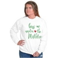 thumbnail image 4 of Christmas Kiss Me Under The Mistletoe Women Crewneck Sweatshirt Brisco Brands S, 4 of 6