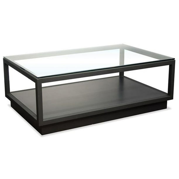 Riverside Furniture Kali Glass Top, Black And White Coffee Table With Glass Top