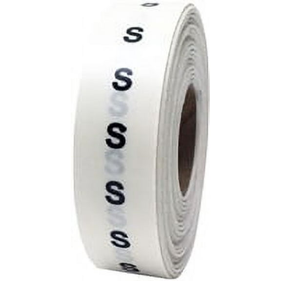 Clear S Clothing Size Strip Stickers | 0.75" x 4" Inches | 200 Pack