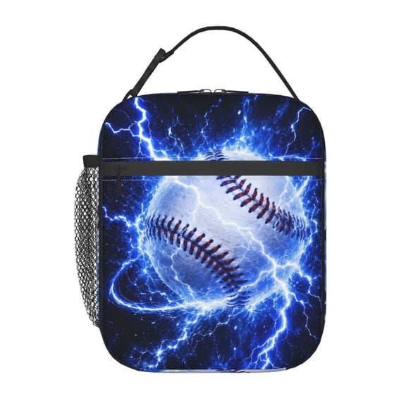 Baseball Lunch Bag Reusable Thermal Lunch Box with Handle for Women and Men