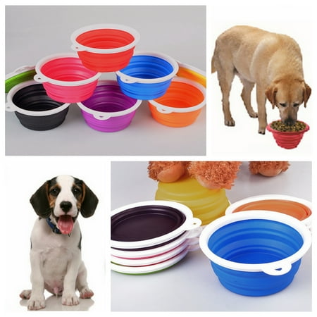 - Collapsible Silicone Pet Bowl Expandable Cup Dish Folding For Dog Bowls Pet Dog/Cat Food Water Feeding Travel Bowl Portable Lightweight