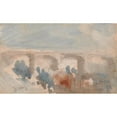 thumbnail image 2 of Hercules Brabazon Brabazon 18x12 Black Ornate Wood Framed Double Matted Museum Art Print Titled - The Bridge at St. Valery, 2 of 5