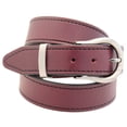 thumbnail image 1 of 1 1/2" Burgundy Latigo Leather Belt Decorative Stitching Buckle Set, 1 of 4