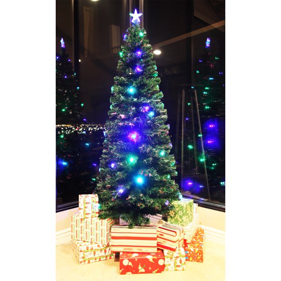 7.5 FT PRE-LIT MULTI COLOR LED & FIBER OPTIC CHRISTMAS TREE - BRIGHT 7.5 FT PRE-LIT MULTI COLOR LED & FIBER OPTIC CHRISTMAS TREE - BRIGHT STAR STAND - Walmart.com - 7.5 FT PRE-LIT MULTI COLOR LED & FIBER OPTIC CHRISTMAS TREE - BRIGHT