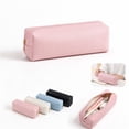 thumbnail image 7 of WONDBA PU Leather Pencil Case with zipper, simple style Pink, 7 of 7