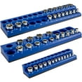 thumbnail image 1 of VEVOR Magnetic Socket Organizer Socket Holder 3 pcs 1/2, 3/8, 1/4-in Metric Blue, 1 of 9