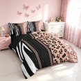thumbnail image 2 of Homewish Animal Print Twin Bedding, Brown Zebra Leopard Print Bedding Comforter Set, Black Reversible, 7 Pieces, 2 of 7