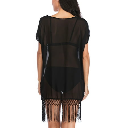 KingShop Women s Beach Bikini Cover up Chiffon Tassel Swimsuit Bikini Swimwear Beach Cover Up