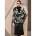 thumbnail image 2 of DARING DIVA Women's Plaid Tartan Blazer Tweed Business Suit Jacket S Black, 2 of 7