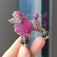 thumbnail image 3 of Eosunjian Creative Cute Poodle Dog Shape Brooch Sparkling Rhinestone Coat Lapel Pin Dress Shawl Scarf Hat Animal Badge Jewelry Gift Champagne, 3 of 13