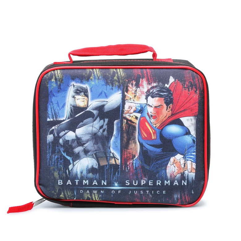 Blue DC Comics Batman VS Superman Insulated Lunch Bag w/ Water Bottle