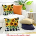 thumbnail image 4 of ZFLMY Spring Summer Pillow Covers Sunflower Throw Pillow Covers Decorative Pillow Case Black Buffalo Plaid Cotton Blend Cushion Case for Living Room Couch Sofa 24x24in, 4 of 5