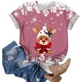 thumbnail image 7 of Drie Short Sleeve Casual Tops Trendy Solid Loose Fit Tshirt Christmas Womens Clothes Trendy 2025 Pink,XL, 7 of 7