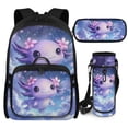 thumbnail image 2 of Bulopur Cherry Blossom Print Kids Backpack Set 4 Pcs Axolotl Waterproof Kids School Bag with Pencil Case and Water Bottle Cover for Little Girls, 2 of 8