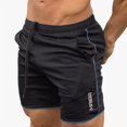 thumbnail image 1 of Pantalones cortos de fitness musculares para hombre, pantalones cortos de cinco cuartos para entrenamiento deportivo, pantalones cortos casuales delgados y transpirables para primavera y verano, 1 of 6