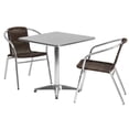 thumbnail image 2 of Bowery Hill 3 Piece Square Patio Dining Set in Aluminum and Brown, 2 of 4