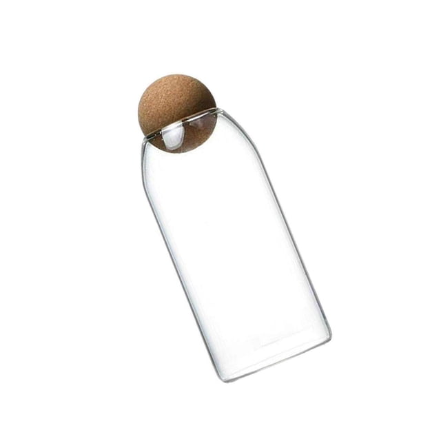 Bouteille en Verre avec Bouchon en Liège Transparent Pot de Rangement Scellé pour Bonbons Café Inclus : Pot de Haricots 1600ml