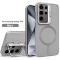 thumbnail image 1 of Folding Lens Stand Matte Magnetic Phone Case For Samsung Galaxy S24 Ultra S23 Plus Shockproof Wireless Charging Protection Cover Gray For S23 Plus, 1 of 6