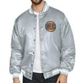 thumbnail image 2 of Men's Starter Gray New York Knicks Team Name Varsity Full-Snap Jacket, 2 of 3