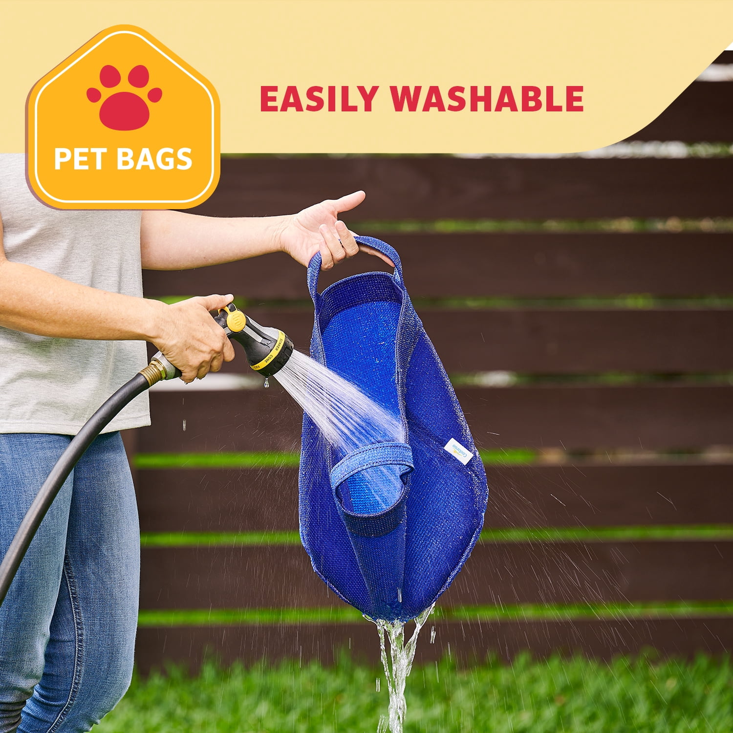 Coolaroo Dog Storage Toy Bin with Handles, 2 Pack Assorted Medium & Large Sizes, Aquatic Blue