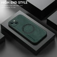 thumbnail image 2 of for iPhone 15 PU Leather Case, Vintage Compatible with MagSafe and Wireless Charging Slim Fit-Drop Scratch Resistant Support Magnetic Car Mount Case Cover for iPhone 15, Green, 2 of 10