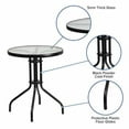 thumbnail image 5 of Flash Furniture Brazos Series 3-Piece Steel Glass Patio Table and Chair Set, Brown, 5 of 11
