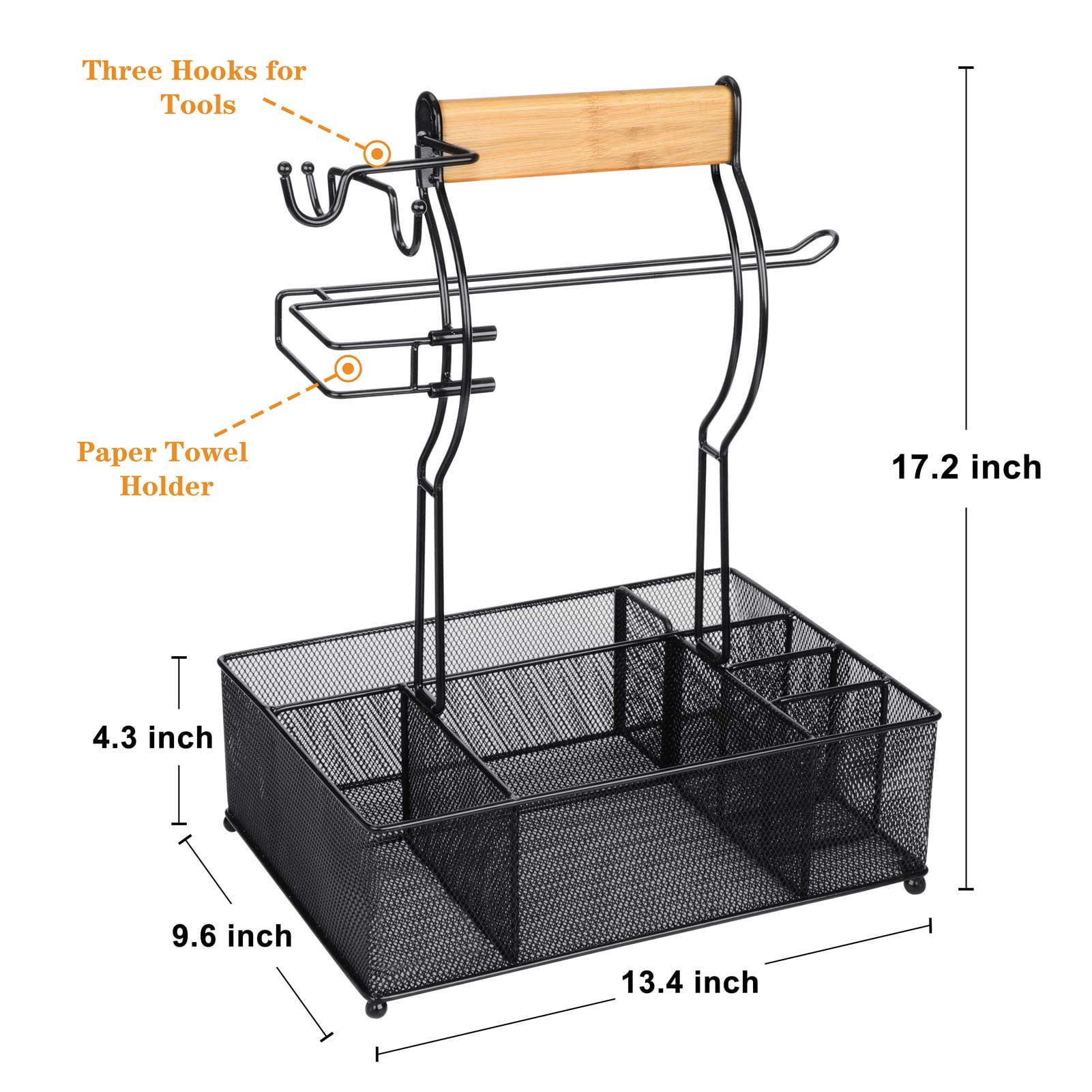 FANGSUN Grill Utensil Caddy, Picnic Caddy with Paper Towel Roll Holder